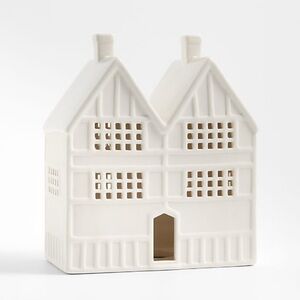 New! Crate&Barrel Ceramic White House Lantern Large